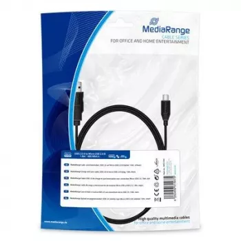 Įkrovimo ir duomenų kabelis MediaRange MRCS184 USB 2.0 į micro USB 2.0 B kištuką 1,8 m juodas