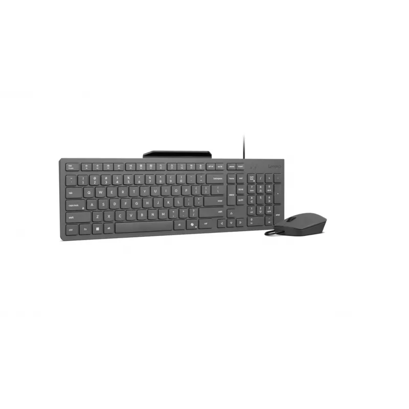 Laidinės klaviatūros ir pelės rinkinys „Lenovo 310“ (US English) – pilno dydžio klaviatūra, 1,8 m laidas, 2000 DPI optinė abiem rankoms tinkama pelė