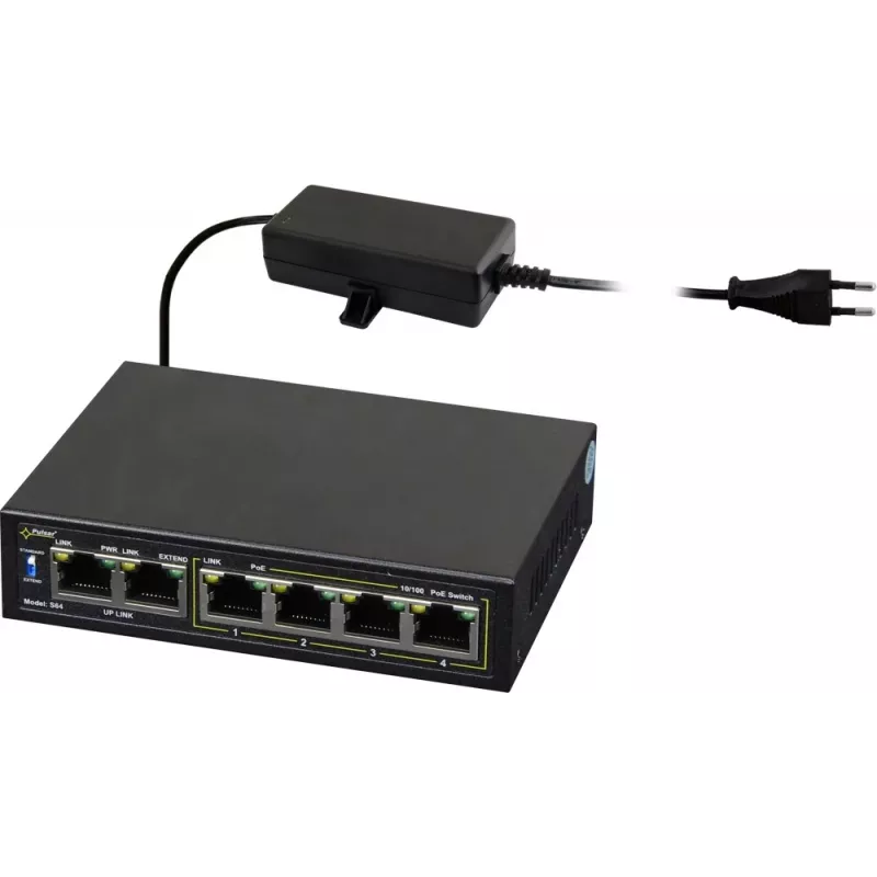 Tinklo komutatorius PULSAR Switch POE Pulsar S64 4 prievadai 2 aukštyninio ryšio prievadai