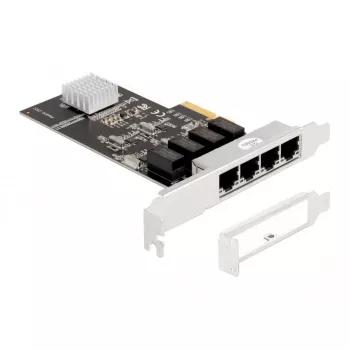 DeLOCK PCI Express x4 kortelė 4 x RJ45 Gigabit LAN RTL8111 - PCIe - RJ-45 - PCIe 2.0 - Sidabrinė - PC - Windows 10 - Windows 11 - Windows 8.1 (88618)