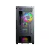 Montech X5M (B) Micro Tower PC korpusas — Micro‑ATX/Mini‑ITX, 3x120mm priekyje, 1x120mm gale, palaiko ATX PSU, 2x3.5 colio + 4x2.5 colio, juoda