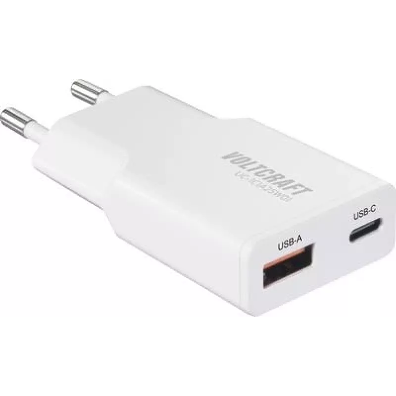 Voltcraft UC-1C1A25W01 USB įkroviklis 1x USB-A USB-C greitasis įkrovimas PD 3.0 baltas (VC-17010775)