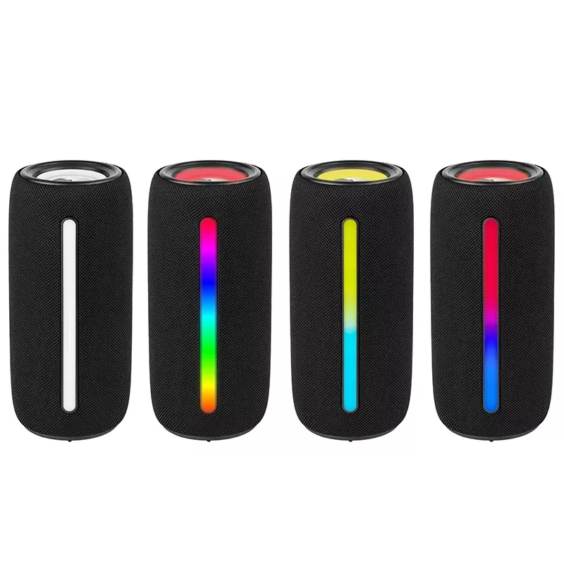 Nešiojama stereofoninė kolonėlė TRACER Stripe Juoda — 10 W RMS, Bluetooth/laidinis, USB-A ir USB-C, MicroSD, įmontuota baterija (iki 5 val.)