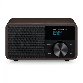 Radijas Sangean DDR-7 Dark Wood FM/AM su Bluetooth — kompaktiškas stalinis imtuvas su medžio apdaila