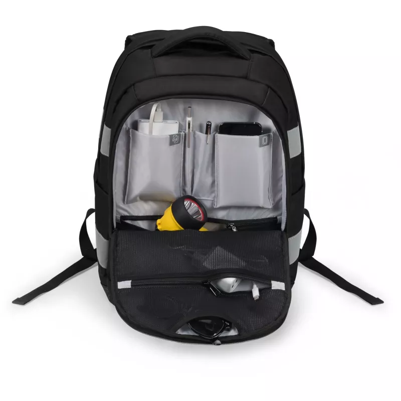 DICOTA Hi-Vis V2 kuprinė, Juoda, 320x220x455 mm, PET, TPU