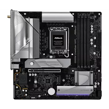 Motininė plokštė ASRock B860M LiveMixer WiFi — Intel B860, LGA 1851, micro ATX, DDR5, 4x DIMM, Wi‑Fi 6E, 2.5Gb LAN