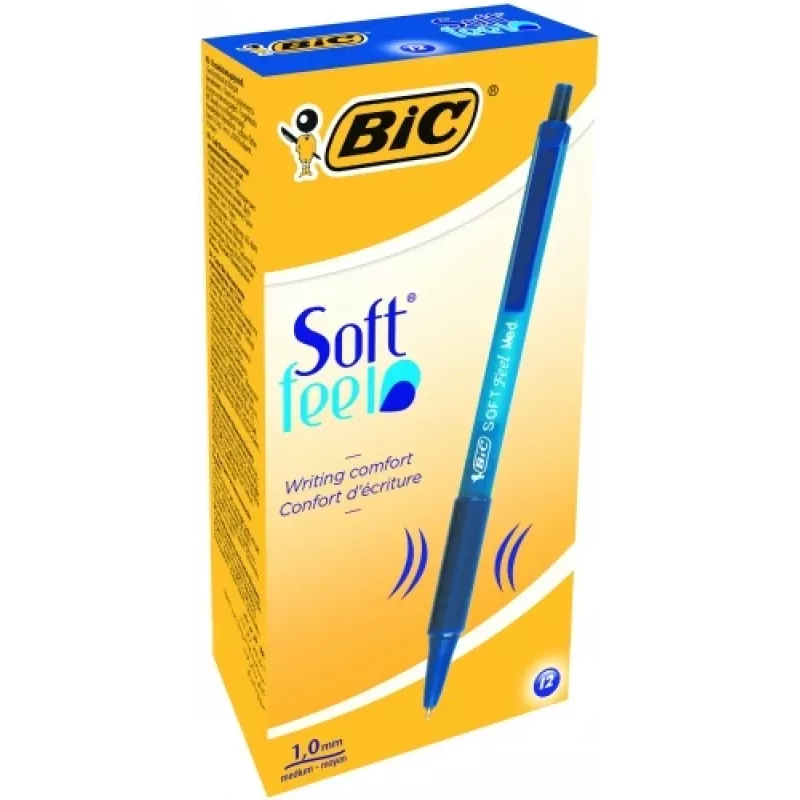BIC SOFTFEEL CLIC šratinukai 0,32 mm, mėlyni, dėžutė 12 vnt. 914346