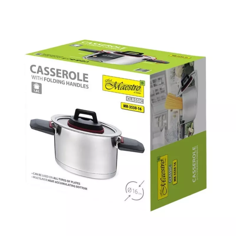 Maestro MR-3530-16 Puodas su sulankstomomis rankenomis, 1,6 l