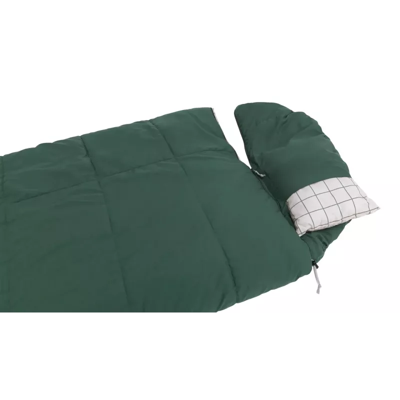 Miegmaišis Outwell Camper Prime pusiau stačiakampis 900×2350 mm, maks. naudotojo ūgis 200 cm, medvilnė/poliesteris, žalia