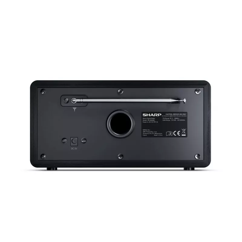 Sharp DR-450 skaitmeninis radijas - juodas, asmeninis, skaitmeninis, DAB, DAB+, FM, 87,5 - 108 MHz, 174,928 - 239,2 MHz, 3 W