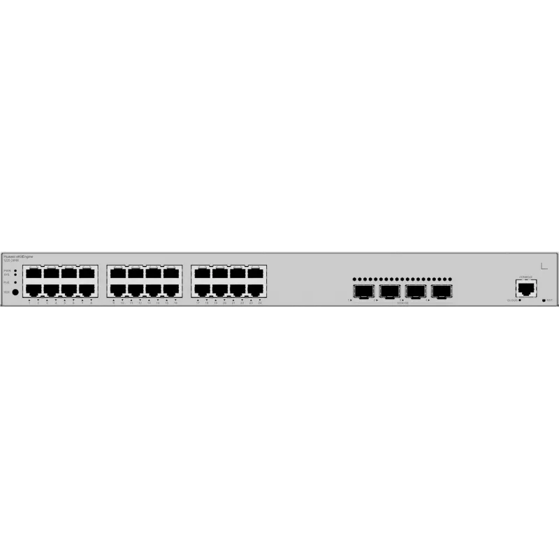 Jungiklis HUAWEI S220-24P4X — 24 x Gigabit (10/100/1000) RJ-45, 4 x SFP+, PoE, 1U pilkas