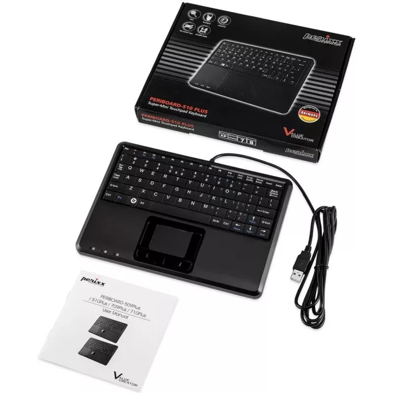 Perixx PERIBOARD-510H Plus klaviatūra USB ispaniška juoda (PERIBOARD-510 H PLUS ES)