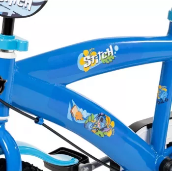 Vaikiškas dviratis HUFFY Disney Stitch 16 colių su pagalbiniais ratukais, stabdis koja