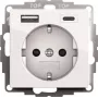 Gira SCHUKO USB maitinimo lizdas, 2 krypčių, švariai baltas, modelis 245903