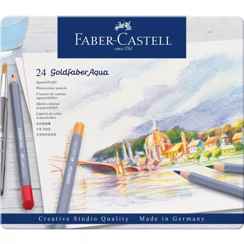 Spalvoti pieštukai Faber-Castell Goldfaber Aqua 24 vnt.