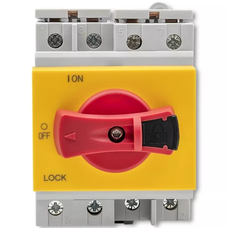 Qoltec 52611 DC izoliatorius su užrakinimo funkcija | Pagrindinis jungiklis | 1200 V | 32 A | 8 kV | 4P