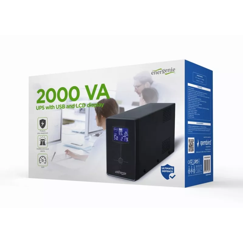Gembird EG-UPS-035 nepertraukiamo maitinimo šaltinis (UPS) Line-Interactive 2 kVA 1200 W 5 AC lizdų