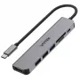 USB-C šakotuvas Unitek 7in1 aliuminis PD 100W 5 Gbps — daugiafunkcis adapteris su Power Delivery