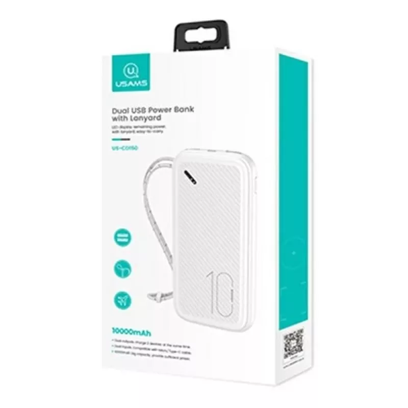 Išorinė baterija PB56 10000mAh 2xUSB balta