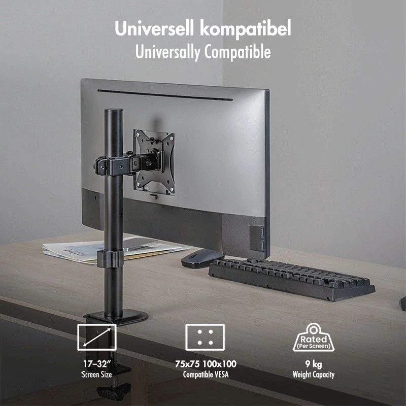 Monitoriaus laikiklis 17-32 inch, maks. 9 kg, juodas