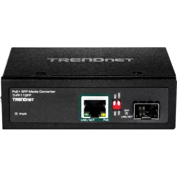 TRENDnet TI-PF11SFP - medijos keitiklis - GigE - 10Base-T, 100Base-TX, 1000Base-T - RJ-45 / SFP (mini-GBIC) - iki 40 km (TI-PF11SFP)