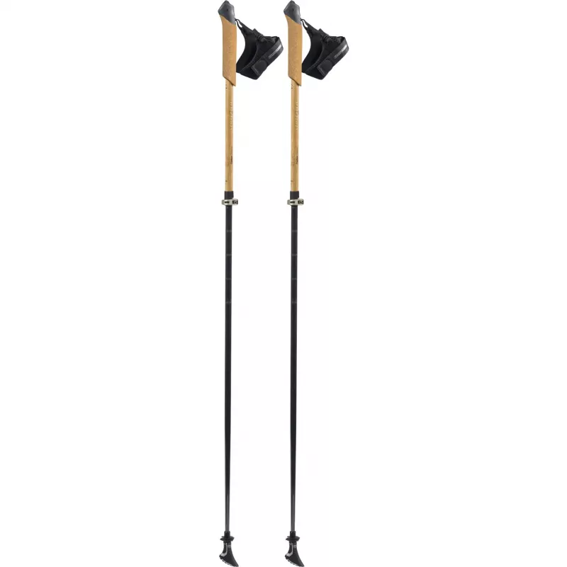 Bayamo Carbon Vario ėjimo lazdos (juoda/šviesiai ruda, 1 pora, 105–125 cm)