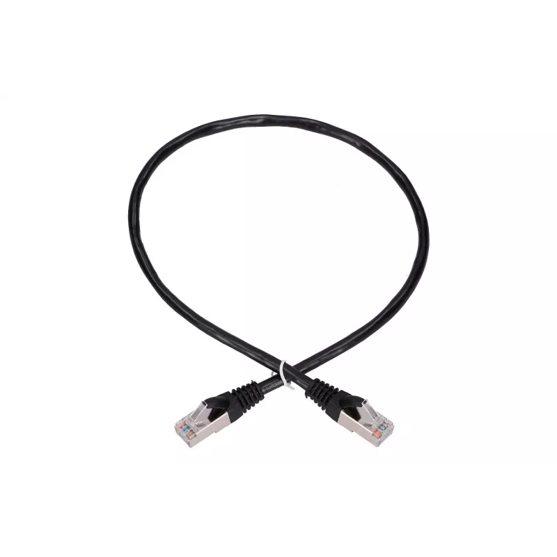 Tinklo kabelis Extralink LAN Patchcord Kat.5e RJ-45 F/UTP 0,5 m juodas