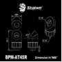 kampuotas 45° Rotary Fitting BitsPower Artemis — matinė juoda