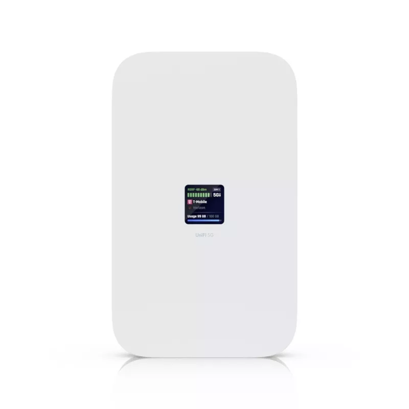 Ubiquiti UniFi 5G Max • 1x Nano SIM • 1x Nano-SIM arba eSIM • 1x 2.5 GbE • PoE in • U5G-Max (U5G-Max)