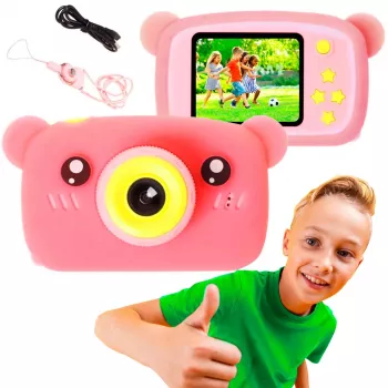 Vaikiškas skaitmeninis fotoaparatas Extralink H25 PINK, rekomenduojamas amžius 3 metai