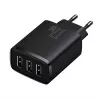 Baseus kompaktiškas greitasis įkroviklis, 3x USB, 17W (juodas)