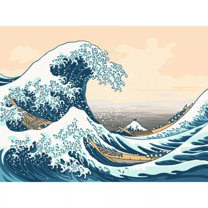 Tapybos rinkinys „Ravensburger CreArt ART Collection The Great Wave Hokusai 23690“ – piešimo pagal skaičius meninis rinkinys