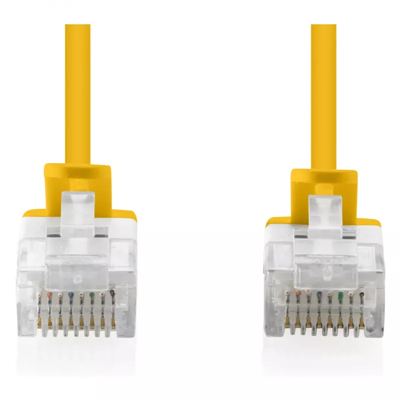 komutacinis kabelis CAT6 U-UTP plonas, DIGITUS DK-1618-005S-Y-10, 0,5 m, geltonas, pakuotėje 10 vnt.