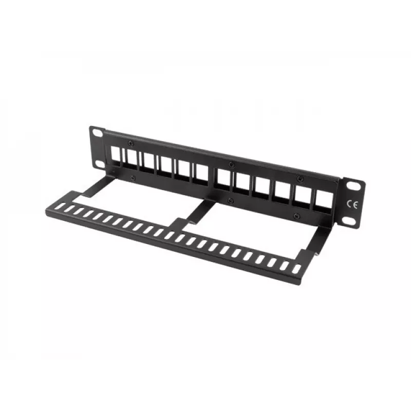Rack blanking panel LANBERG PPKS-9112-B, 12 prievadų, 1U, metalinis, pilkas, 254×44.5×99.3 mm