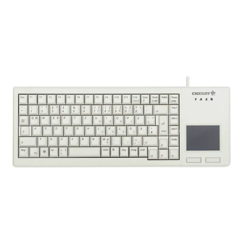 CHERRY XS jutiklinio kilimėlio klaviatūra, universali, USB, QWERTZ, vokiška, pilka