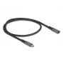 DeLOCK USB prailginimo laidas USB Type-C kištukas į lizdą 10 Gbps 0,5 m pilkas metalinis