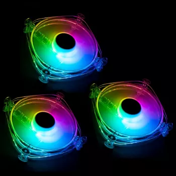 LAMPTRON Icecloud+ ARGB 120 mm trigubas PWM ventiliatorių rinkinys - juoda