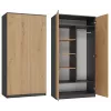 Top e shop SD-90 ANT/ART KPL spinta — 2 durų miegamojo spinta, 7 lentynos, 900×500×1800 mm