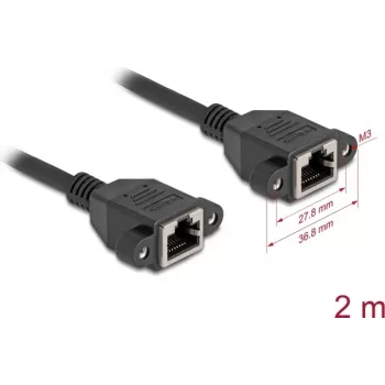 DeLOCK 90785 tinklo kabelis juodas 2 m Cat6a S/FTP