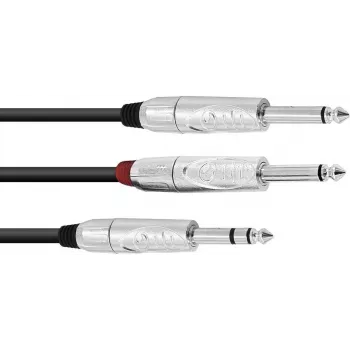 Garso adapterio laidas Omnitronic 3,5 mm į 2×3,5 mm, 3 m ilgio