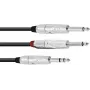 Garso adapterio laidas Omnitronic 3,5 mm į 2×3,5 mm, 3 m ilgio