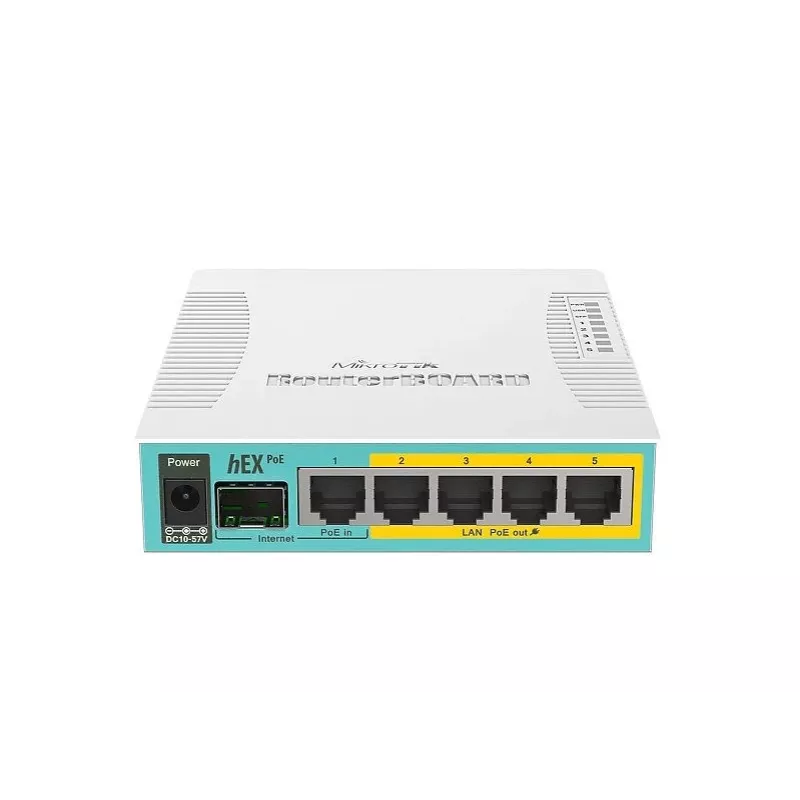 Mikrotik hEX PoE laidinis maršrutizatorius Baltas