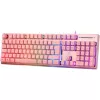 Deltaco GAM-021-RGB-P-DE - pilno dydžio (100%) - USB - membraniniai klavišai - QWERTZ - Rožinė