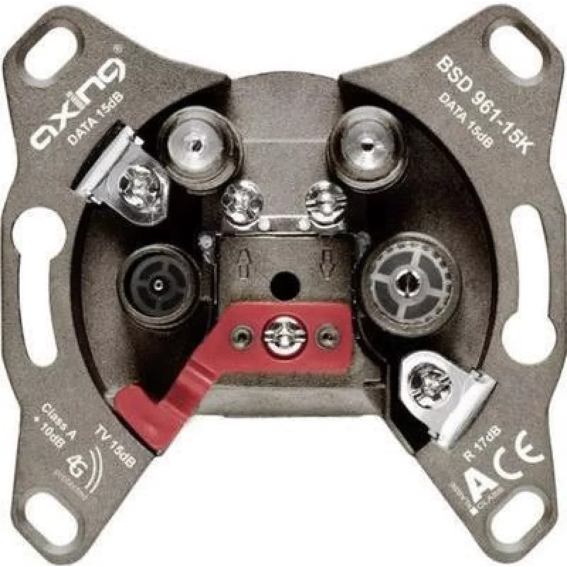 axing BSD 961-15K - R/TV+SAT - pilka - CE - 68 mm - 39 mm - 68 mm