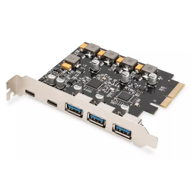 PCIe kortelė Digitus 2x USB-C 3x USB A