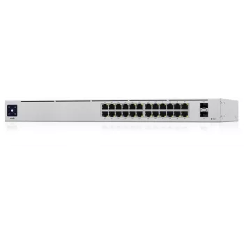 Ubiquiti UniFi 24 prievadų PoE valdomas L2/L3 Gigabit Ethernet (10/100/1000) „Power over Ethernet“ (PoE) 1U sidabrinis