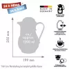 Termosas ąsotis ROTPUNKT 1,2 l, dramblio kaulo spalvos — 24 val. karšta / 36 val. šalta, rankena, 199×255 mm