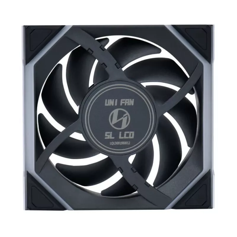 Ventiliatorius Lian Li UNI FAN SL Wireless LCD 120 12 cm Juodas 31 dB 51.45 cfm
