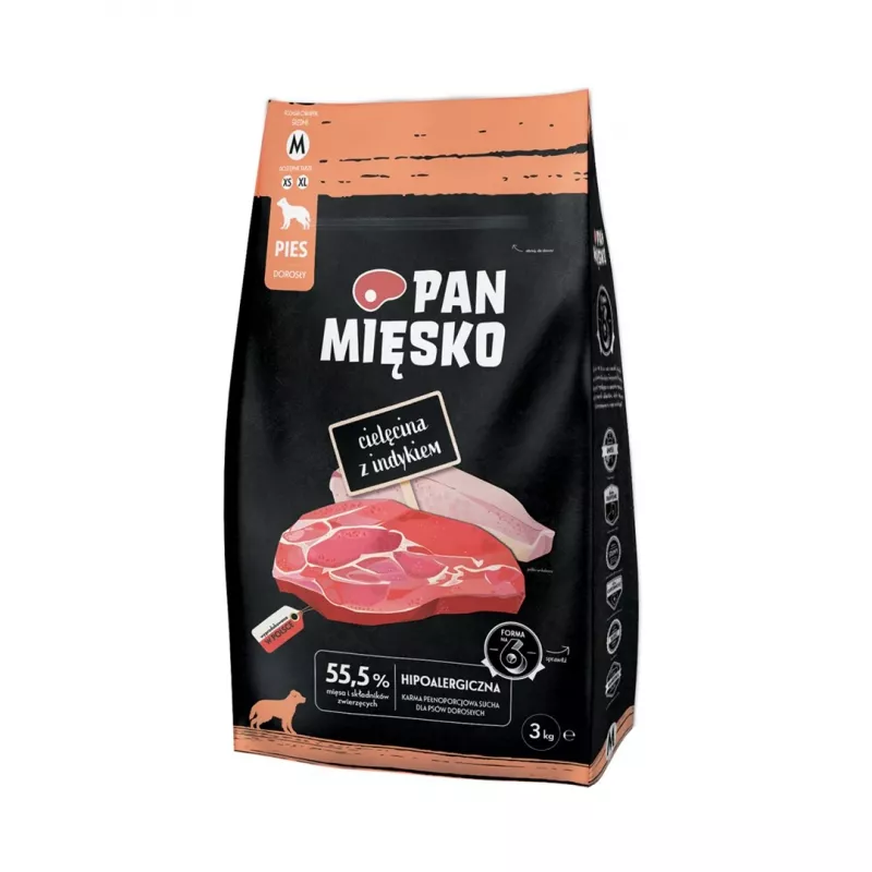 Mr. Meat Veršiena su kalakutiena M – sausas šunų maistas – 3 kg