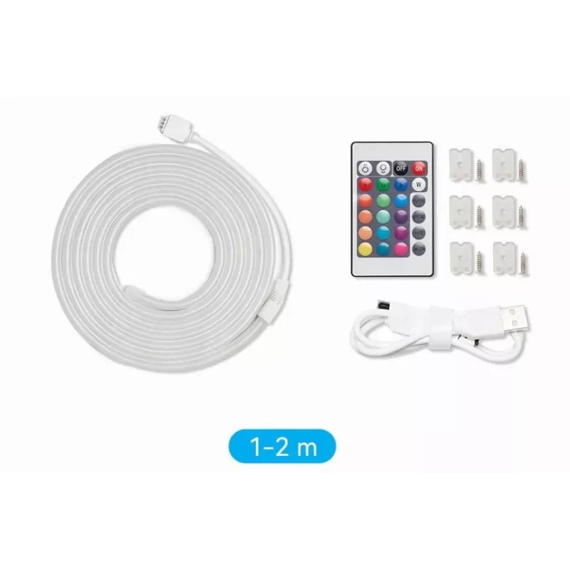 LED juostelė Vention PAEWH 2 m, maitinama per USB 5 V, RGB su IR nuotolinio valdymo pulteliu, tvirtinama dvipuse juosta